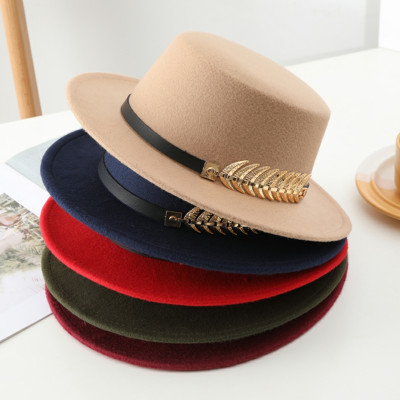 Nón cao bồi mũ phớt nỉ vành phẳng nam nữ phong cách Korea dona221004050