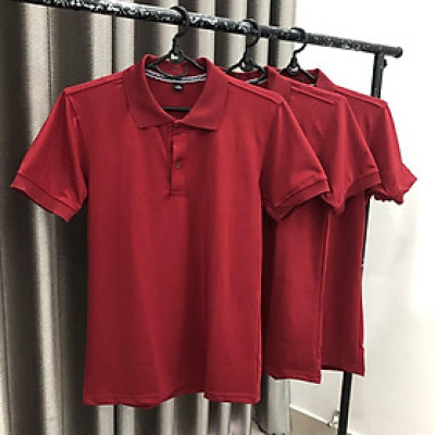 Áo Phông PoLo có cổ , Vải Mặc Mát Áo Thun Có Cổ Cá Sấu 4 Chiều Đỏ Đô