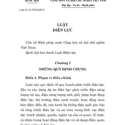 Luật điện lực năm 2024 - bản in 2025