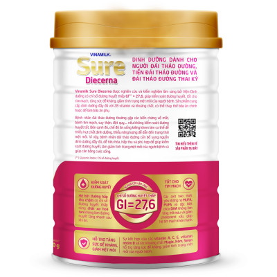 Sữa bột Dành Cho Người Tiểu Đường Vinamilk Sure Diecerna - 900g