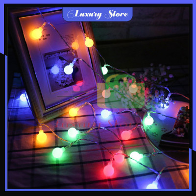 Đèn Led Trang Trí Bi Tròn 2cm Dài 3M - 20 Bóng Trang Trí Noel Lễ Tết