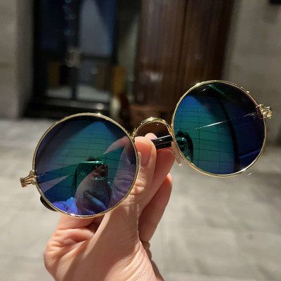 Kính thầy bói Mắt tròn xoe gọng họa tiết cổ điển