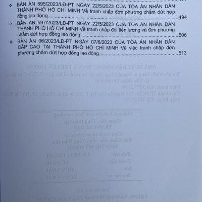 Tuyển Tập Các Bản Án của Toà Án Nhân Dân Cấp Cao  về Hành Chính - Kinh Doanh Thương Mại - Hôn Nhân Gia Đình - Lao Động