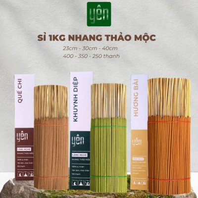 Nhang Thảo Mộc 1kg Giá Sỉ Quế Khuynh Diệp Hương Bài Loại 23-30-40cm 800-700-500 Thanh Yên Tự Nhiên