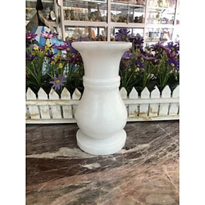  Bình bông, lọ hoa thờ cúng đá cẩm thạch trắng 