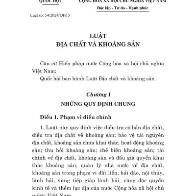 Luật Địa chất và kháng sản năm 2024