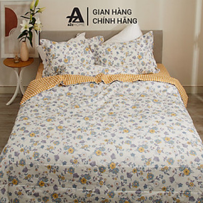 Bộ Ga Giường Mền Chần Bông 5 Món Tiny Flowers Mềm Mại 100% Cotton Tự Nhiên A2Z Home