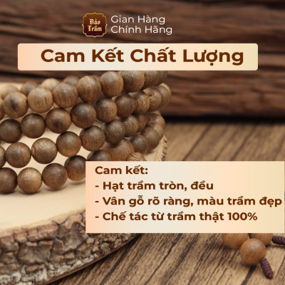 Vòng Trầm Hương 7.5ly – 108 Hạt – Cao Cấp | Bảo Trầm – Chuỗi Trầm Tự Nhiên – Thơm Dịu An Lành – Không Hóa Chất