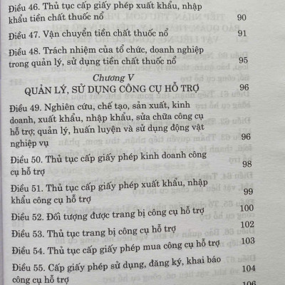 Luật Quản Lý, Sử Dụng V. ũ Khí, Vật Liệu Nổ Và Công Cụ Hỗ Trợ  Năm 2024