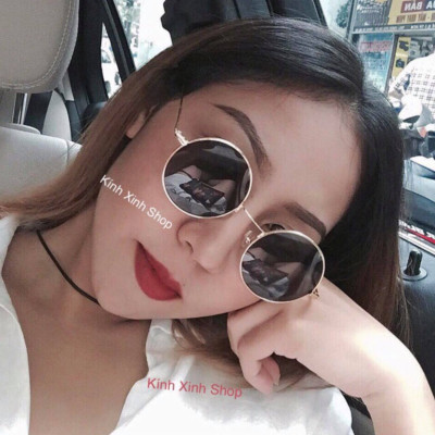 Kính râm Nam Nữ Mắt Tròn Thầy Bói Kim Loại Dày Chắc Chắn Thời Trang