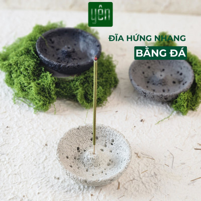 Đế Hứng Nhang Thảo Mộc Bằng Đá Phong Cách Wabi Sabi Trang Trí Nhà Bàn Thờ Thiền