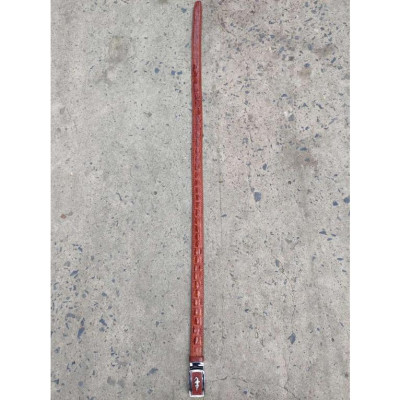 Nịt Da Cá Sấu Gai Liền Đan Viền Thủ Công N33ND2 (mặt vàng)