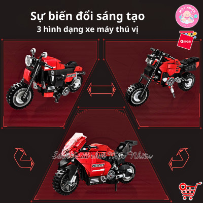 Đồ chơi lắp ráp, xếp hình Qman 42114 - Mô Tô Thể Thao (338 mảnh ghép)