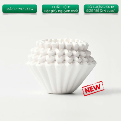 Giấy lọc 50 tờ hình tròn Wave cho phễu kalita 155 185 ORIGAMI