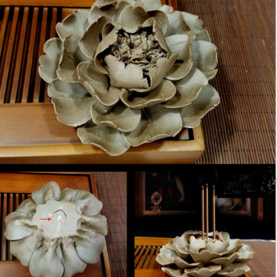 Thác khói trầm hương gốm cao cấp xuất Nhật (có thể đặt nụ trầm hoặc cắm nhang trầm) DDT11