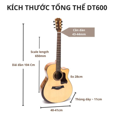Đàn guitar acoustic DT600 Duy Guitar Store thùng đàn gỗ điệp gỗ còng cho chất âm thanh tốt sử dụng lâu dài