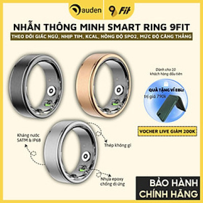 Nhẫn thông minh 9Fit Đo nhịp tim , mức độ căng thẳng, kiểm tra giấc ngủ - Hàng chính hãng