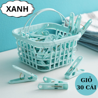 Bộ 30 Cái Móc Kẹp Treo Quần Áo Nhựa Cao Cấp - Kẹp Phơi Quần Áo, Phơi Đồ