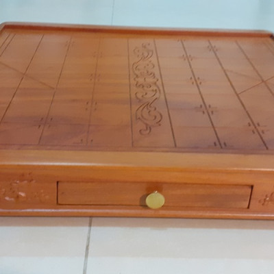 Bàn cờ tướng gỗ -có ngăn kéo đựng quân cờ 4,0 cm