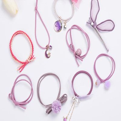 Set 9 cột tóc nhiều màu dễ thương - Hồng