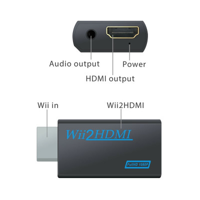 Hàng Chính Hãng - Bộ Chuyển Đổi Wii Sang HDMI 1080p - Cáp HDMI, Plug & Play, Hỗ trợ tất cả các chế độ hiển thị WII (NTSC, PAL 480i, 480p, 576i),Độ phân giải đầu ra 720P hoặc 1080P, Kích thước nhỏ gọn, tiện lợi  - ROGTZ