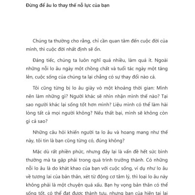 Sách - Bạn Lo Lắng Đâu Có Nghĩa Là Bạn Đang Cố Gắng