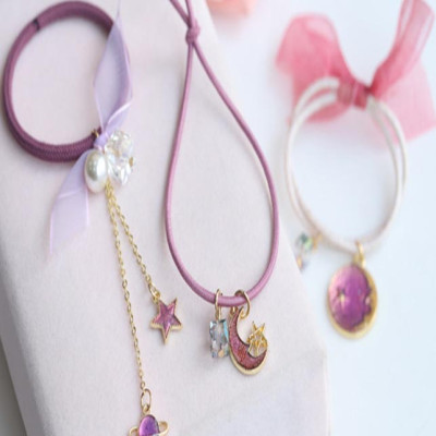 Set 9 cột tóc nhiều màu dễ thương - Hồng