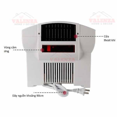 Máy sấy tay tự động cảm ứng hồng ngoại sấy nóng khô nhanh, công suất 1800W-Hàng chính hãng