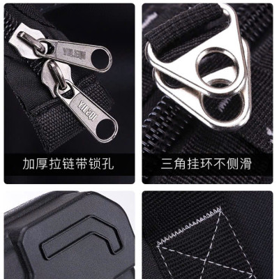 [Cao Cấp] Túi Đồ Nghề Dụng Cụ Sửa Chữa Nắp Vuông Có Ngăn Phụ Kéo Khóa màu đen xám KIRITO