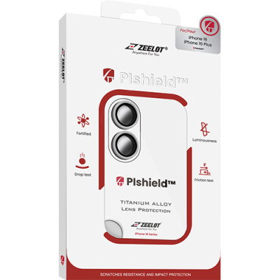 Dán Camera cường lực viền màu chống va đập Zeelot PIshield iP16/16 Plus - Hàng chính hãng