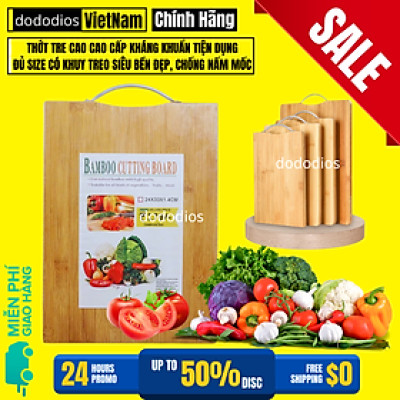 Thớt Tre Kháng Khuẩn Cao Cấp - Có Khuy Treo Chống Nấm Mốc Bền Đẹp Kháng Khuẩn Không Bị Mùn An Toàn Vệ Sinh - Chính hãng dododios