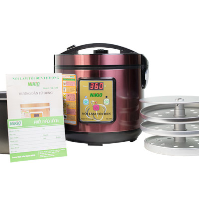 Máy (Nồi) Làm Tỏi Đen Nikio NK-688 - Dung Tích 5 Lít, Làm Được 1.5 Kg Tỏi, Công Nghệ Ủ Tỏi Nhật Bản Cho Tỉ Lệ Thành Công 99%, Tự Động Sấy Khô Giúp Tỏi Thơm Ngon Chuẩn Vị - Đỏ Tím