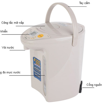 Bình Thủy Điện Tử Tiger PDR-S40W - 4L - Hàng Chính Hãng