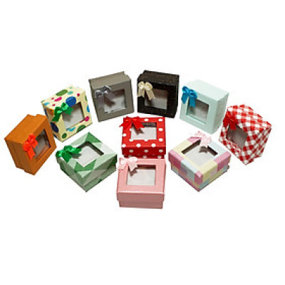 10 Hộp quà Vuông (Kiếng) Phượng Hoàng V046 - 6 x 6 x 3,5 cm - GIao mẫu ngẫu nhiên