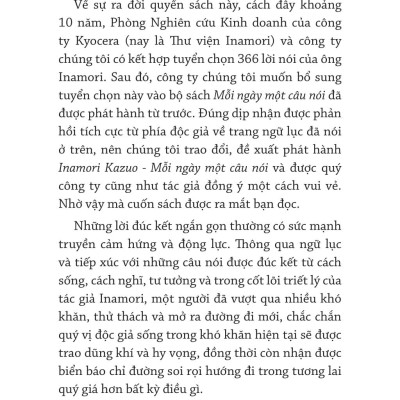 Sách - Inamori Kazuo Mỗi Ngày Một Câu Nói Nâng Tầm Vận Mệnh