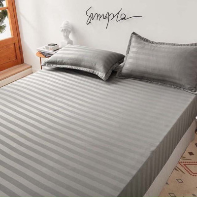 Bộ Ga Gối Cotton Kẻ 3F Lidaco Chuyên Dụng Cho Homestay, Khách Sạn - Xám