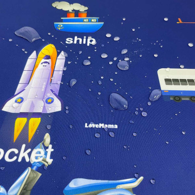 Ga chống thấm nước Cotton LoveMama mềm mại thoáng mát họa tiết xe ô tô