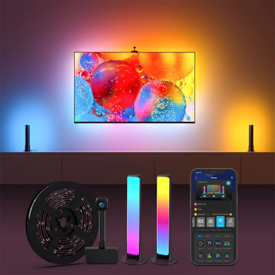 Combo Đèn LED dây đổi màu theo màn hình và Thanh đèn led RGBIC Govee Dreamview TV Backlights T1 Pro H605B (55-65")