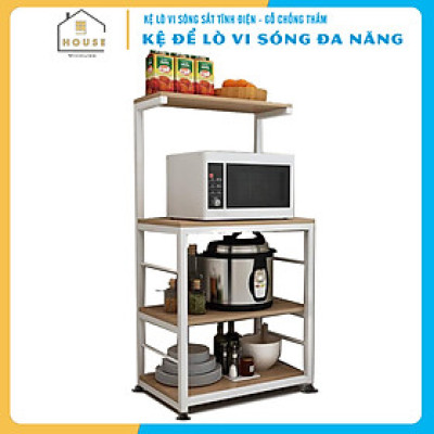 Kệ Để Lò Vi Sóng 173-1N Chính Hãng 9House Kệ Bếp Để Lò Nướng Nồi Cơm Điện Lò Vi Sóng Gia Vị Loại Khung Sắt Dày Sơn Tĩnh Điện Chống Rỉ Mặt Gỗ MDF Lõi Xanh Chống Ẩm Bề Mặt Phủ Melamine Chống Thấm Cao Cấp - Hàng Chính Hãng
