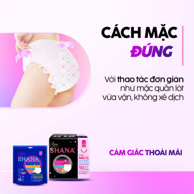 Băng vệ sinh Quần Peppy Shana ngày đêm, mềm mại, thấm hút tối đa, chống tràn GÓI LỚN SIÊU TIẾT KIỆM 10 quần/gói