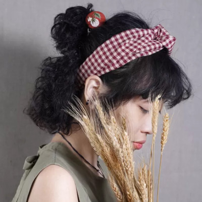 Băng Đô Cài Tóc Vải Caro_BDN09