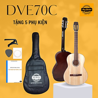 Đàn guitar classic DVE70C gỗ laminate âm thanh tốt trong tầm giá dành cho bạn mới tập Duy Guitar tặng 4 phụ kiện