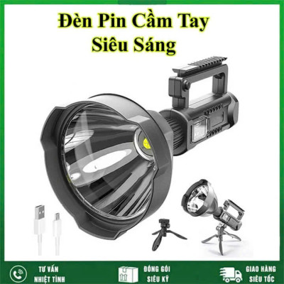 Đèn Pijn Cầm Tay Siêu Sáng Pin Trâu – Chiếu Xa 500m, Có Đèn Hông, Dùng Khi Mất Điện, Loại Xịn Siêu Bền , đèn trang trí