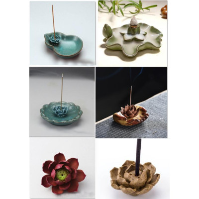 Đĩa cắm nhang hoa gốm nghệ thuật hàng xuất