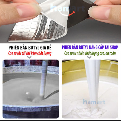 Băng Keo Chống Thấm Nước Butyl Dán Mái Tôn Chống Dột Vá Đường Ống Tường Sửa Chữa Nhà Cửa Siêu Dính