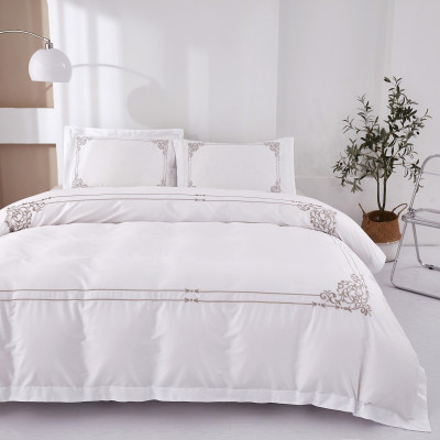 Bộ chăn ra Casa Bello Home -Set Victoria Sand Bộ chăn ga gối Cotton satin thêu họa tiết thêu 5 món