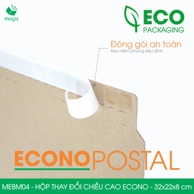 MEBM04 - 32x22x8 cm - 20 hộp carton thay đổi chiều cao siêu tiết kiệm - Hộp đóng sách, hộp gói hàng