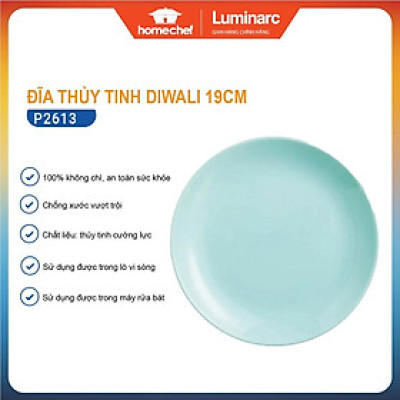 Đĩa (dĩa) thủy tinh nông lòng Luminarc Diwali 19cm P2613 | Hàng chính hãng