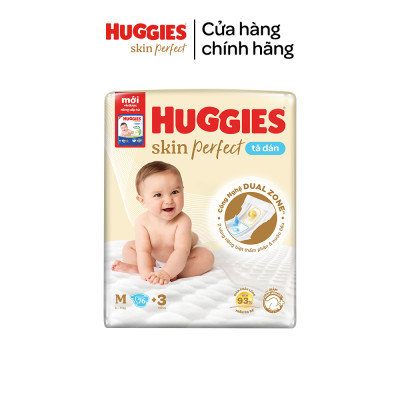 Combo 3 Tã/bỉm dán Huggies Skincare Super Jumbo M76+3/L68/XL60/XXL54
