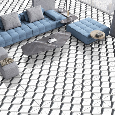 Gạch men ốp tường LUSTRA INEMB0601200058 họa tiết 3D khối lập phương, phong cách, độ hút nước dưới 0.5%, kích thước 600mmx1200mm, thùng 2 viên - Hàng chính hãng